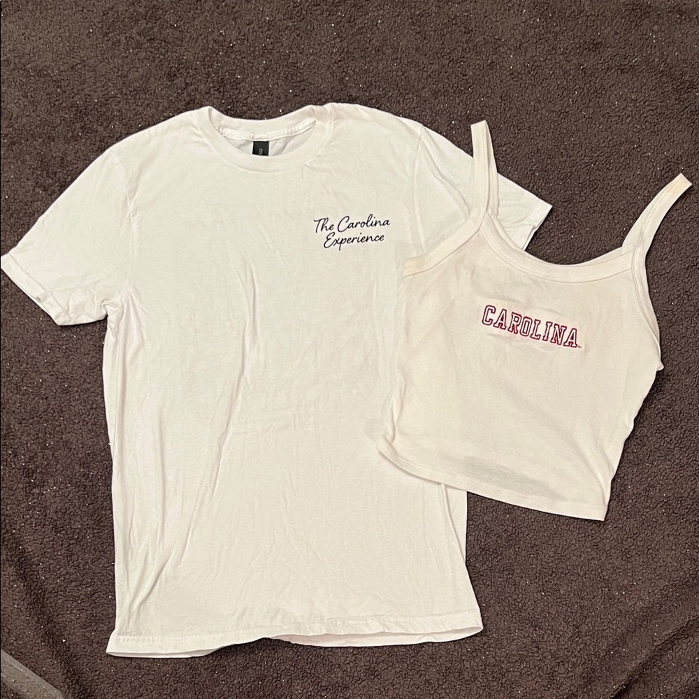 University of South Carolina White Shirt & Tank Set